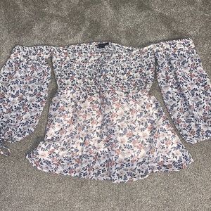 Off the shoulder floral shirt